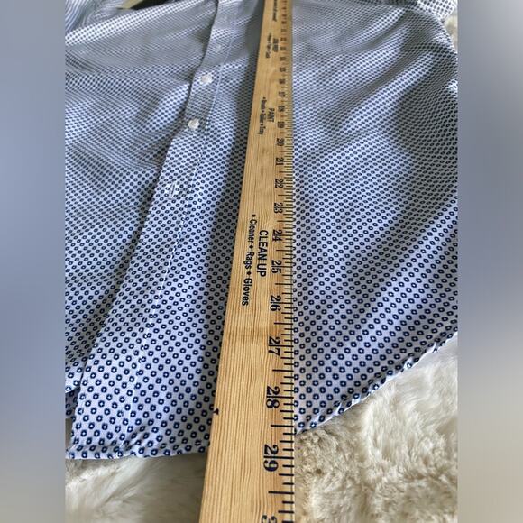 NWT Calabrum London Blue White Button Up Long Sleeve Shirt Sz S‎ - Picture 4 of 10